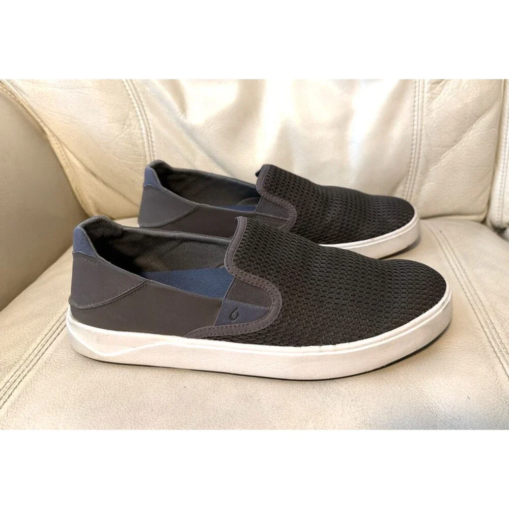 Olukai Lae'Ahi Slip On Sneakers Loafers Men’s Size US 10 M Grey Mesh